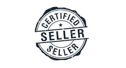 Obraz premium Certified Seller Round Rubber Stamp Badge Vector