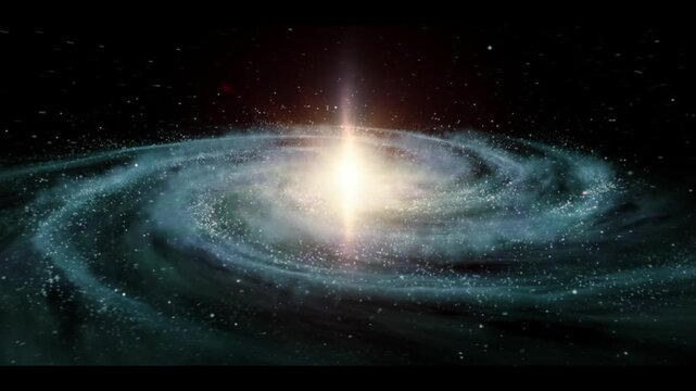Bright spiral galaxy panorama, abstract cosmic space background, artistic 3D galaxy on the Milky Way