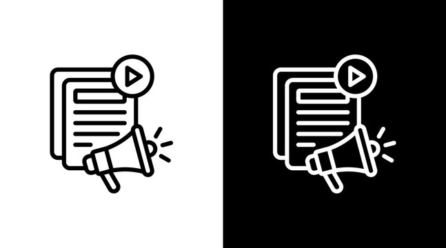 Content Marketing White Icon Set Design