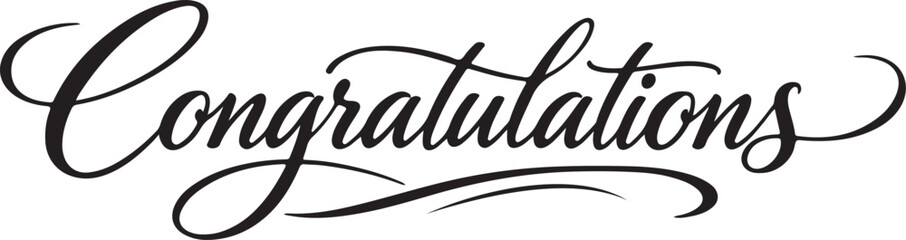 Obraz premium Congratulations Calligraphy Silhouette Text Design Vector Illustration