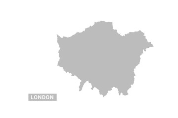 Fototapeta premium London map - Minimal Flat Vector Illustration in Black and Gray, Isolated on White Background, Ideal for Infographics, Educational Use, Reports, and Presentations.