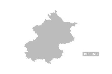 Obraz premium Beijing map - Minimal Flat Vector Illustration in Black and Gray, Isolated on White Background, Ideal for Infographics, Educational Use, Reports, and Presentations.