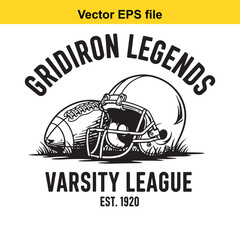 Obraz premium Gridiron legends varsity league football logo