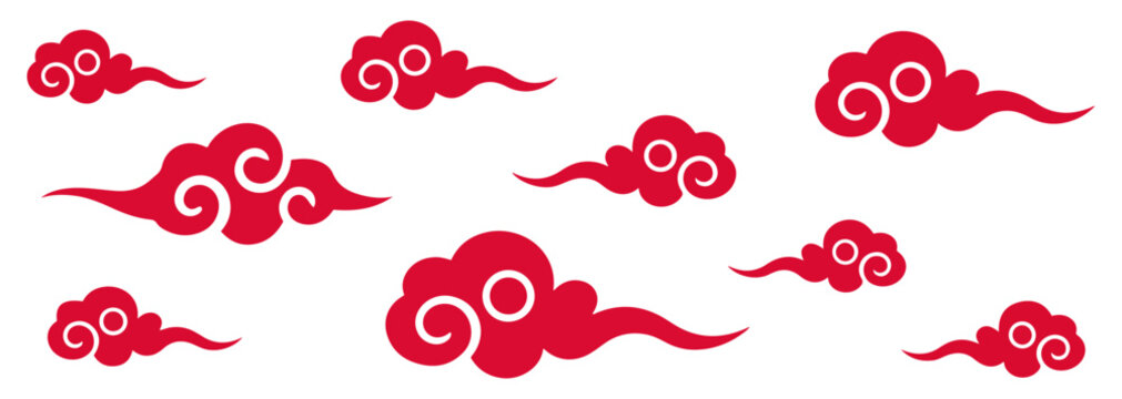 chinese auspicious cloud decorative pattern set