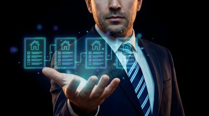 Real Estate Investment Analysis – Businessman Evaluating Property Buy and Sell Strategy