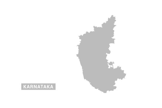 karnataka map - Minimal Flat Vector Illustration in Black and Gray, Isolated on White Background, Ideal for Infographics, Educational Use, Reports, and Presentations.