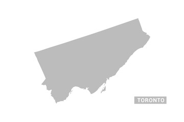 Fototapeta premium Toronto map - Minimal Flat Vector Illustration in Black and Gray, Isolated on White Background, Ideal for Infographics, Educational Use, Reports, and Presentations.