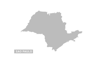 Obraz premium Sao Paulo map - Minimal Flat Vector Illustration in Black and Gray, Isolated on White Background, Ideal for Infographics, Educational Use, Reports, and Presentations.