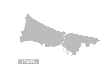Obraz premium Istanbul map - Minimal Flat Vector Illustration in Black and Gray, Isolated on White Background, Ideal for Infographics, Educational Use, Reports, and Presentations.