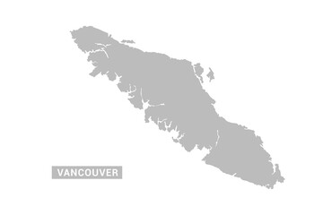 Fototapeta premium Vancouver map - Minimal Flat Vector Illustration in Black and Gray, Isolated on White Background, Ideal for Infographics, Educational Use, Reports, and Presentations.