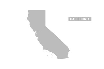 Fototapeta premium California map - Minimal Flat Vector Illustration in Black and Gray, Isolated on White Background, Ideal for Infographics, Educational Use, Reports, and Presentations.