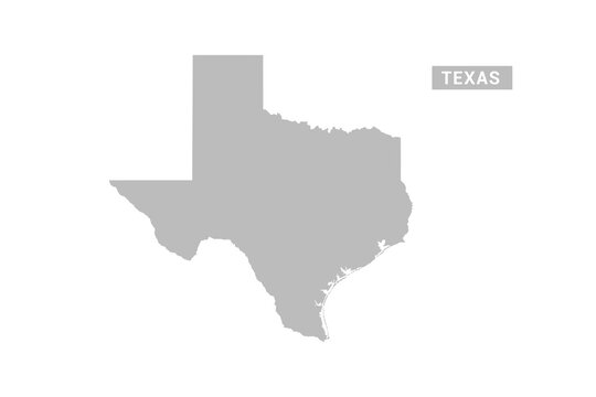 Texas map - Minimal Flat Vector Illustration in Black and Gray, Isolated on White Background, Ideal for Infographics, Educational Use, Reports, and Presentations.