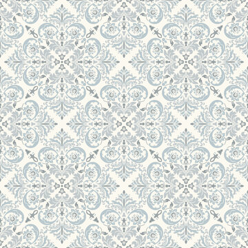Damask modern seamless pattern element. Vintage classic old fashioned damask ornament, seamless texture for wallpapers, textile. Vector illustration