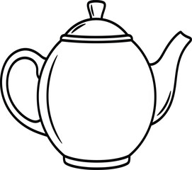 Obraz premium Simple black and white sketch of a teapot