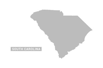 Fototapeta premium South Carolina map - Minimal Flat Vector Illustration in Black and Gray, Isolated on White Background, Ideal for Infographics, Educational Use, Reports, and Presentations.