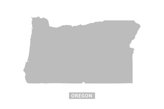Oregon map - Minimal Flat Vector Illustration in Black and Gray, Isolated on White Background, Ideal for Infographics, Educational Use, Reports, and Presentations.