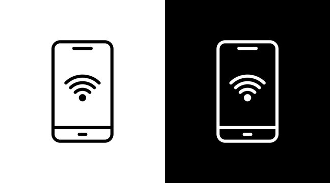 Smartphone White Icon Set Design