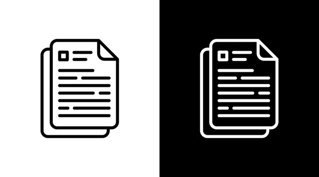 Document White Icon Set Design