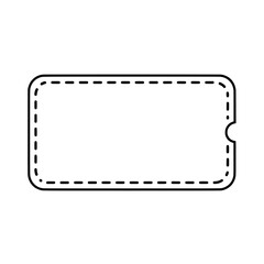 Fototapeta premium An illustration depicts a ticket with a dashed line outline
