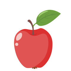 Fototapeta premium Red Apple Vector Illustration – Fresh Fruit Icon for Healthy Food, Nutrition and Organic Lifestyle Design Isolated on Transparent Background