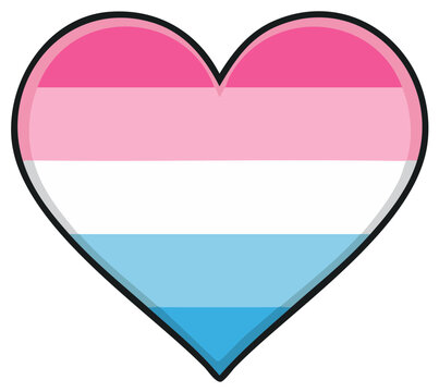 Heart with Pink, White, and Blue Stripes: Symbol of Pride and Inclusivity
