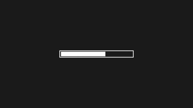Progress bar animation with alpha channel, white loading bar animate.4k video
