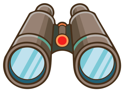Cartoon Vector Illustration of Binoculars for Observation Travel and Discovery