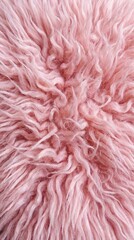 Fototapeta premium A close-up view unveils the softness and texture of a pink fur rug, inviting touch and evoking a sense of warmth and comfort.