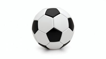 Fototapeta premium A classic black and white soccer ball isolated against a clean and bright white studio background isolated on white background