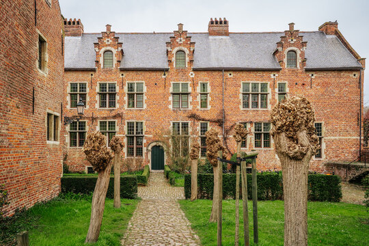 Historic Brick Architecture and Cobblestone Path in the Grand Beguinage, Leuven