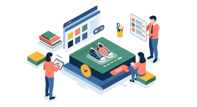 Personalized Product Customization E-commerce Isometric Vector