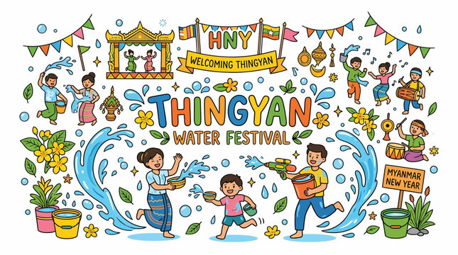 Thingyan Water Festival Myanmar - Family Fun