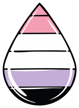 Genderfluid pride flag droplet illustration. LGBTQ+ concept, symbol of identity and acceptance.
