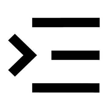 Text indent alignment icon for editor interface