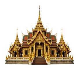 Obraz premium PNG Ornate Thai temple architecture showcased.