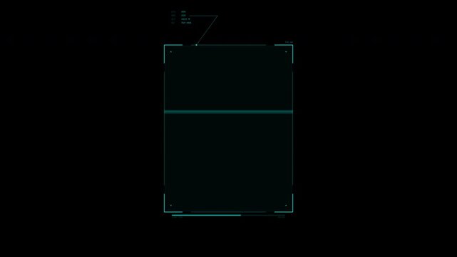 Futuristic blue digital scanning frame animation for holographic user interface background.