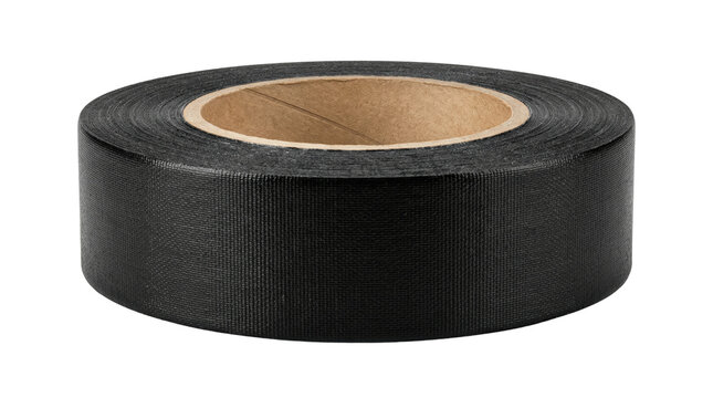 Roll of black heavy duty gaffer tape isolated