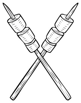 Marshmallows on Skewers, Illustration