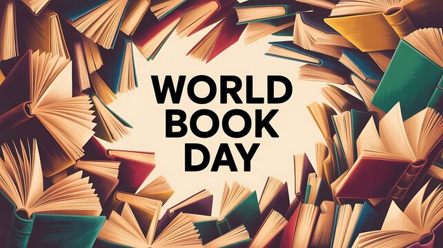 Celebrating world book day with an array of colorful books