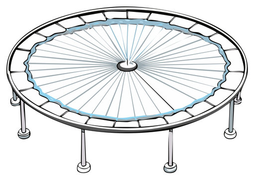 Round mini trampoline rebounder for fitness and exercise vector illustration