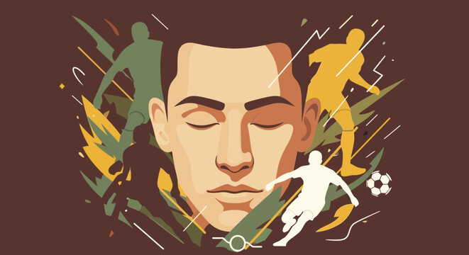 Man Face Eyes Closed Portrait.