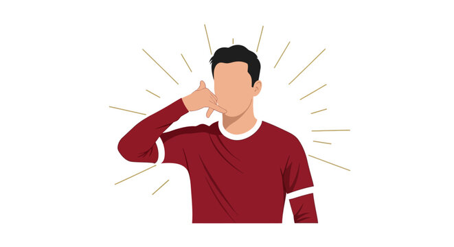 Man Shouting Loudly with Hand Gesture.