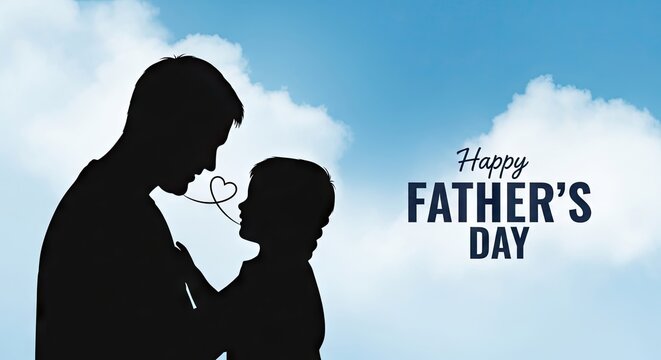 A heartwarming father's day silhouette a tender moment of affection and love shared