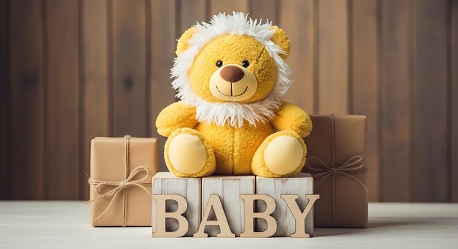 Heartwarming fathers day gift adorable lion plush with 'baby' blocks perfect present for dad