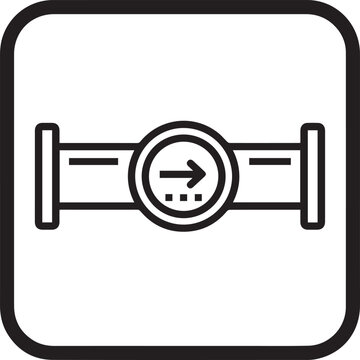 industrial pipe with flow meter