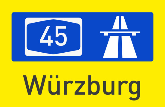 Vektorzeichen, Bundesautobahn A45, W&uuml;rzburg
