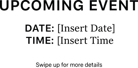 Fototapeta premium Upcoming event announcement with date and time