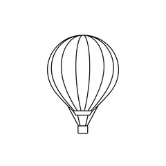 Naklejka premium Simple black and white line art illustration of a hot air balloon.