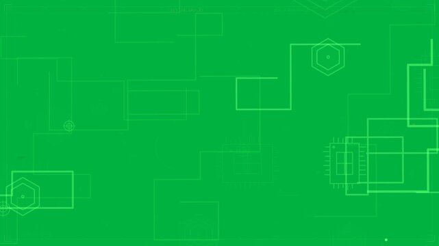System startup initializing transparent HUD, populating chips and hex nodes for network monitoring