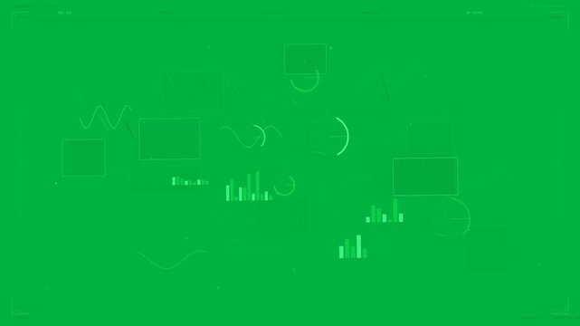 Margin ticks sparking transparent HUD, panels unfolding, gauges sweeping, bars pulsing for analysis